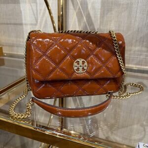 Tory Burch Willa Small Shoulder Bag 152051 Java shrunken Goat Leather $645